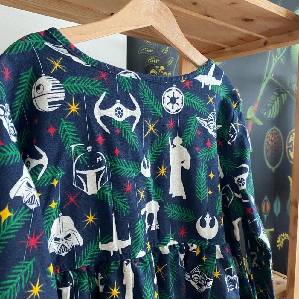 Hanna Andersson Star Wars Christmas Flannel Pajama Nightgown Dress 14